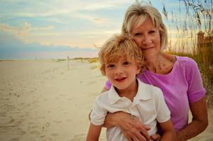 My Mom, who is called Nanny CeeCee by our kids (it's one of those mispronunciation deals that stuck) loving on Thatcher 